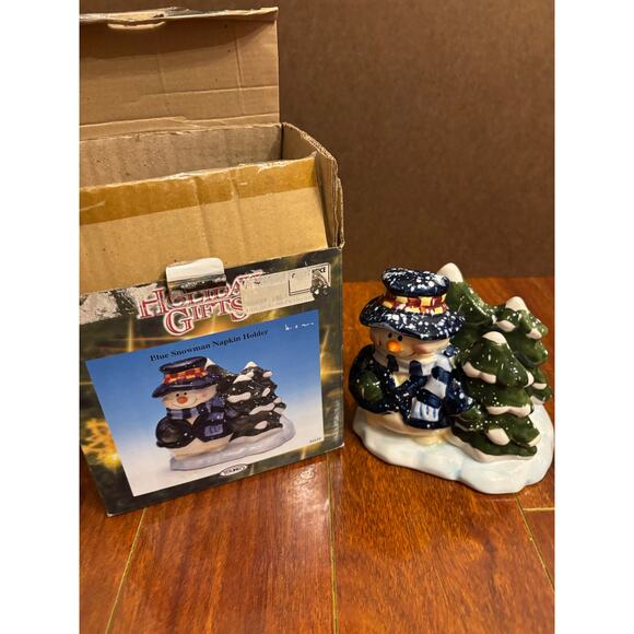 Vintage Heartfelt Kitchen Creations Snowman Napkin Holder Christmas Decor - Picture 1 of 8